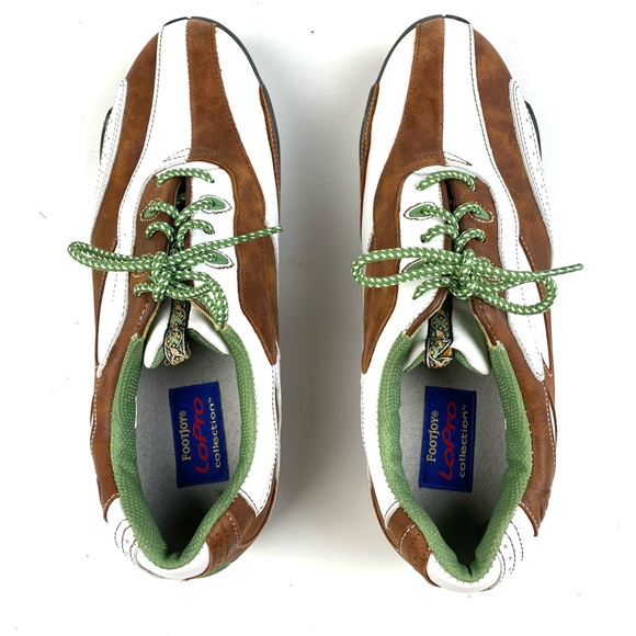 Footjoy lopro collection golf soft spike shoes leather white brown size 8 - Picture 5 of 7